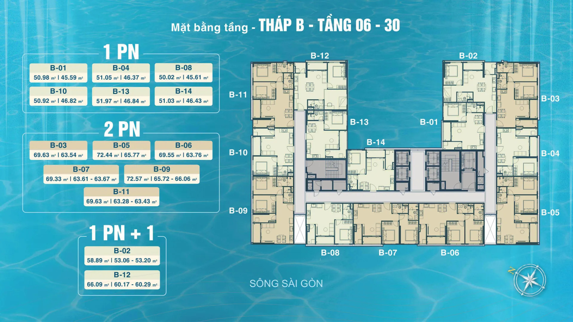Tháp B · tầng 6–30