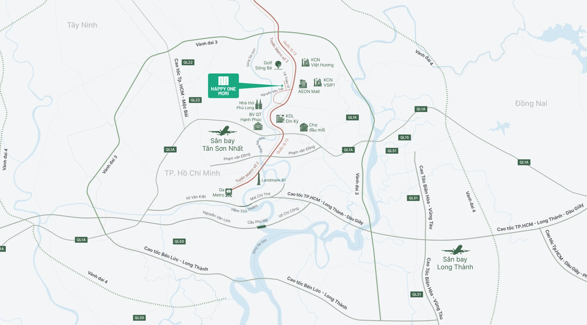 Vị trí Happy One Mori