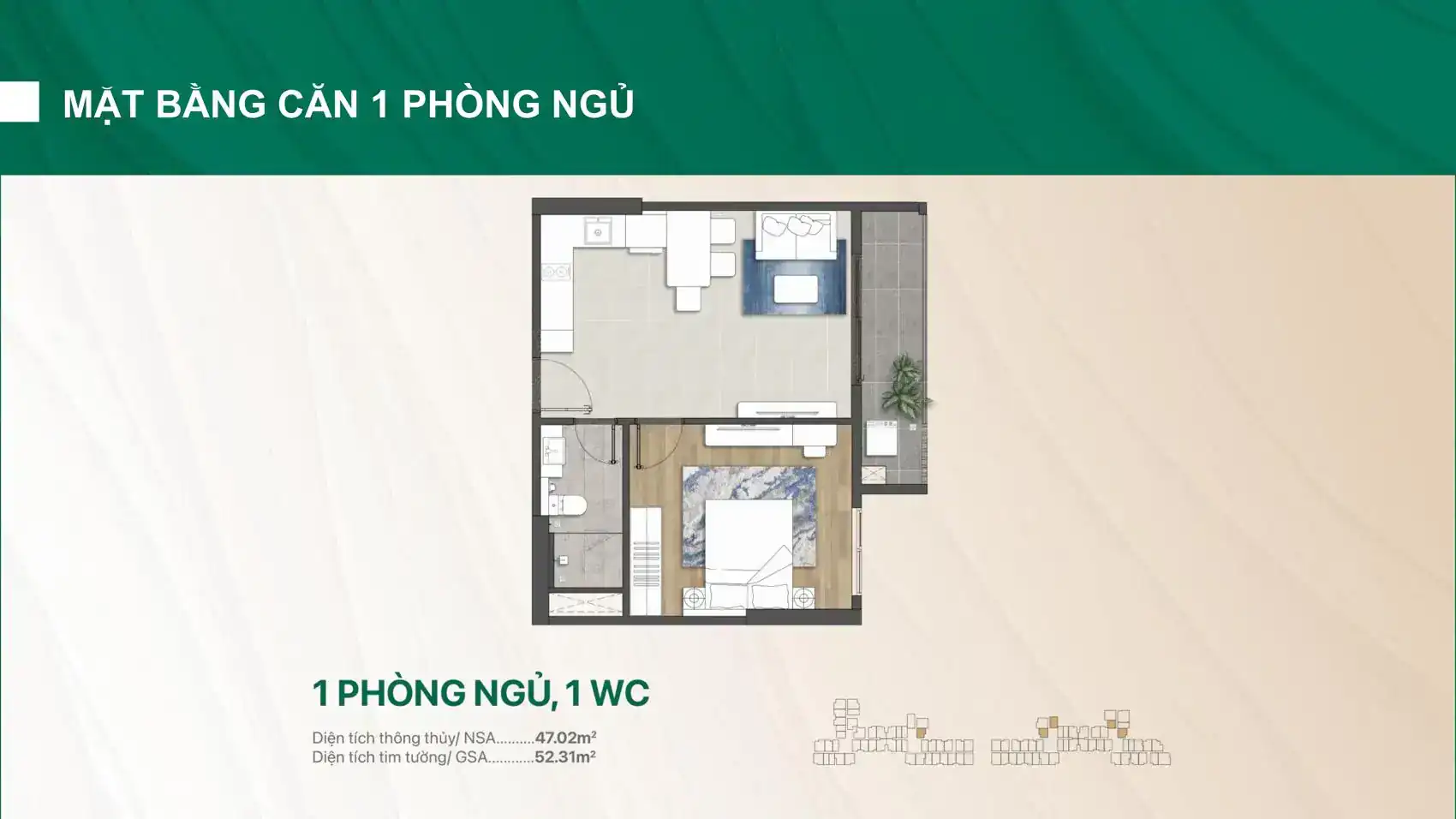 Thiết kế 1 PHÒNG NGỦ