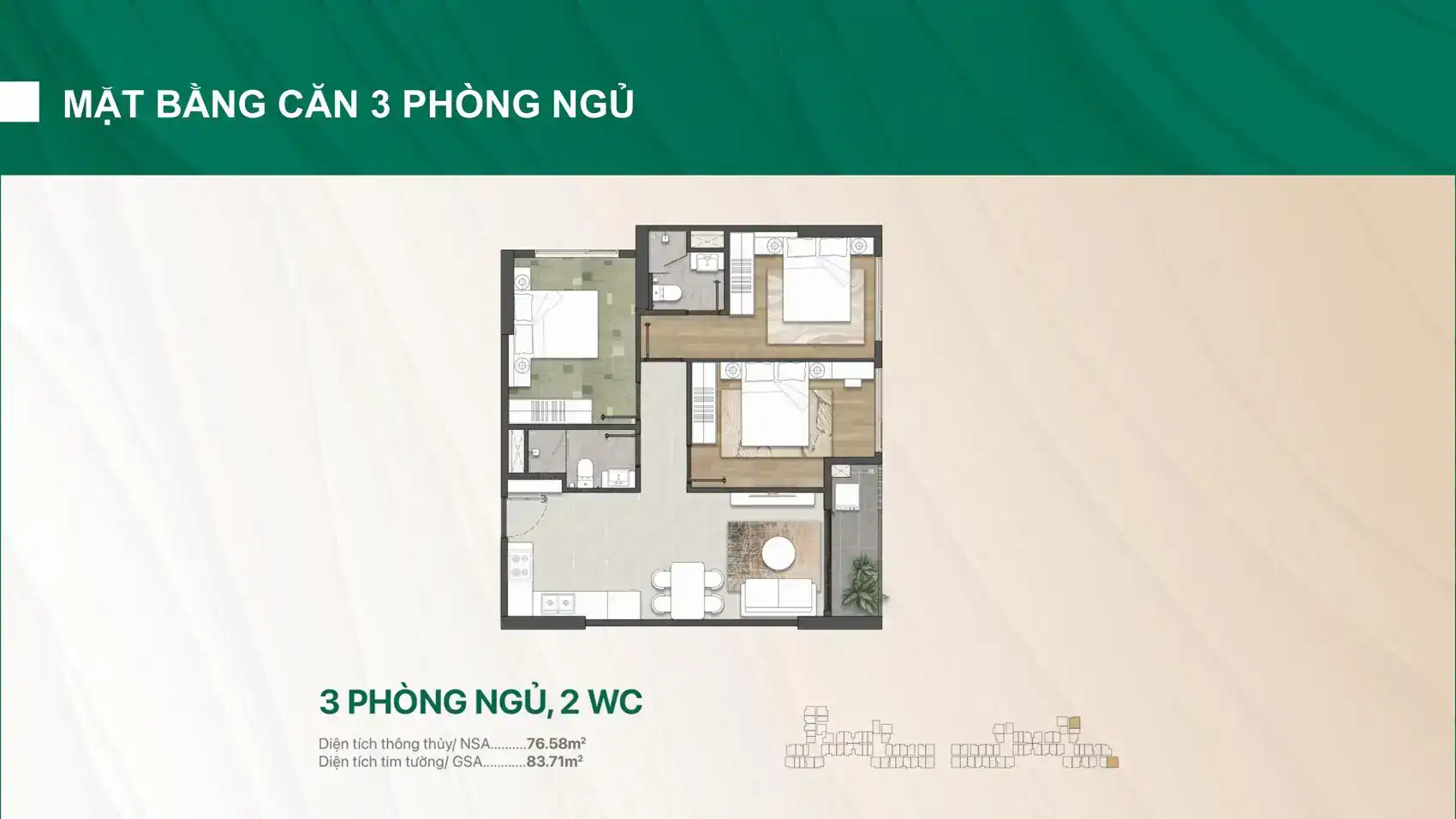 Thiết kế 3 PHÒNG NGỦ