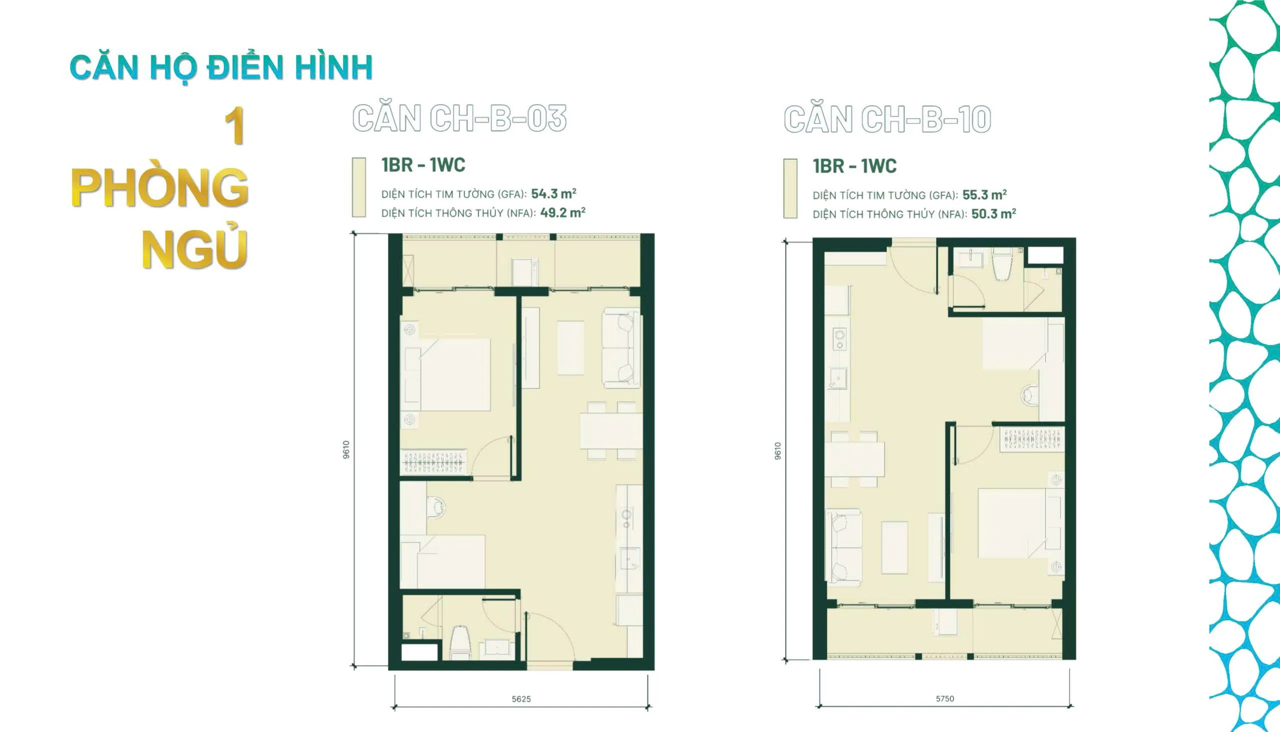 Mặt bằng Căn 1PN+1